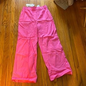 High waisted Zara pink pants linen blend